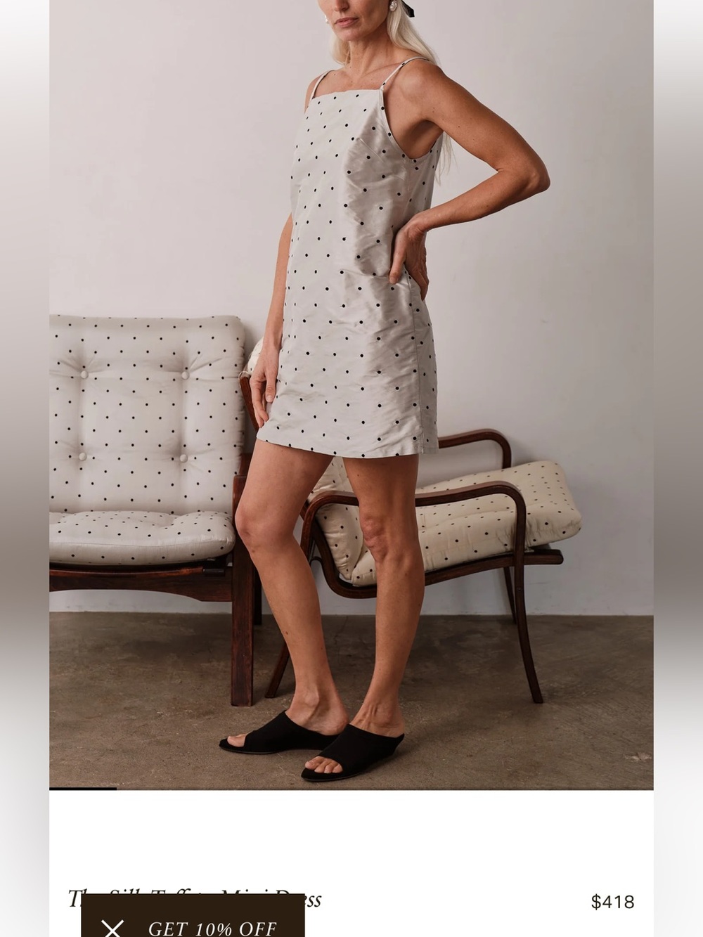 Donni “silver” Polka Dot Mini Dress NWT